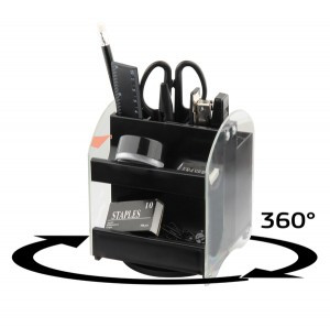 Набор настольный ATTACHE прозрачный/черный, 10 предметов, вращающийся 971894