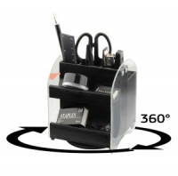 Набор настольный ATTACHE прозрачный/черный, 10 предметов, вращающийся 971894