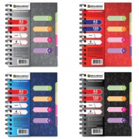 Тетрадь-блокнот 120л., A5, 170x215мм BRAUBERG линия гребень, обл. пласт., 4разд. &quot;Rich&quot; 4вид. 401791