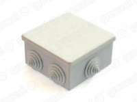 GREENEL Коробка распред. ОУ 85х85х40мм, ОУ 6 гермовводов, IP44 СЕРАЯ GE41235