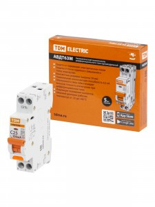 TDM АВДТ 63М 2P(1P+N) C25 100мА 4,5кА тип АС SQ0202-0067