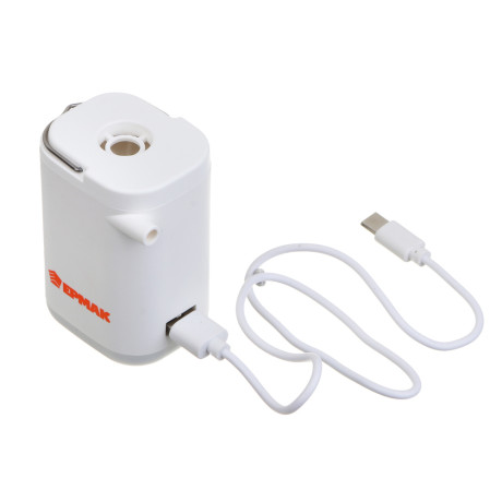 ЕРМАК Насос портативный, 5 насадок, фонарик, пауэрбанк, 2400мАч, 130х44х53 мм