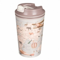 Термоcтакан с клапаном &quot;КАРТА&quot; 350мл светло-бежевый 433282234 Бытпласт