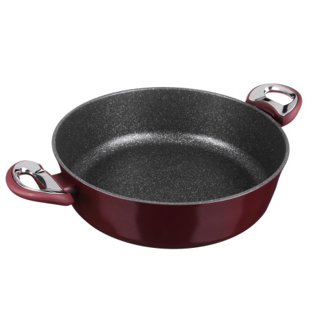 SATOSHI Ла Мери Сотейник литой 4,3л d=28х8см, с крышкой, антипригарное покрытие мрамор, индукция