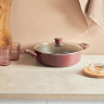 SATOSHI Ла Мери Сотейник литой 4,3л d=28х8см, с крышкой, антипригарное покрытие мрамор, индукция