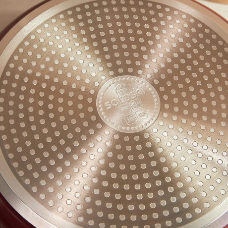 SATOSHI Ла Мери Сотейник литой 4,3л d=28х8см, с крышкой, антипригарное покрытие мрамор, индукция