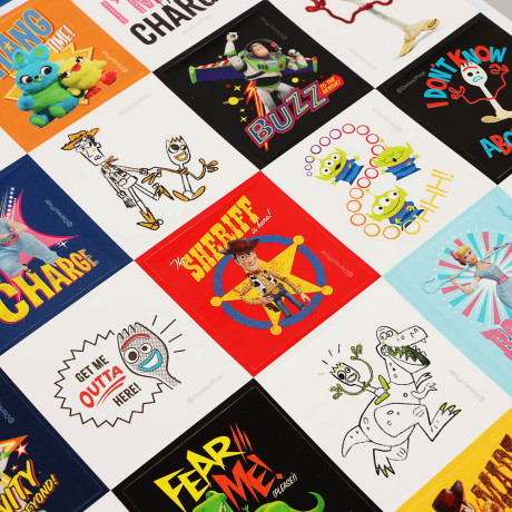 Наклейки пленочные большие 21х27,5см, в ассортименте