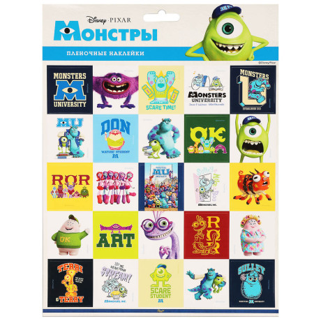 Наклейки пленочные большие 21х27,5см, в ассортименте