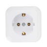 FORZA Розетка с заземляющим контактом RA 16-133-Б, 250В, 16А, IP20, 65x65x41 мм, белая УХЛ4