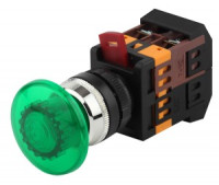 ЭРА AELA22 кнопка управления "Грибок" зеленый d22мм неон/240В 1з+1р