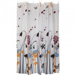 Штора для ванной комнаты полиэстер 180*180см,12колец,Полевые цветы,SC-PE-10,311940/Рыжий кот