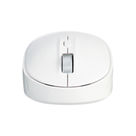 BY Компьютерная мышь беспроводная,1000-1800DPI,4D, 2.4GHz + BT,до 3х устройств,1xAA,тихий клик,белая