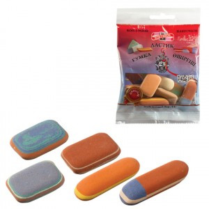 Резинки стирательные KOH-I-NOOR, набор 50 г, цвет и форма микс, европодвес, 6510005010PSRU 225402