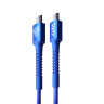 BY Киря Кабель для зарядки XXL Type-C-Type-C, 2м, Быстрая зарядка 3А, PD 65W, тканевый, синий
