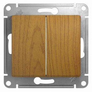 Systeme Electric GLOSSA мех. выкл. СУ 2 кл. темный дуб (пл.осн.) GSL000551 (20!)