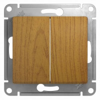 Systeme Electric GLOSSA мех. выкл. СУ 2 кл. темный дуб (пл.осн.) GSL000551 (20!)