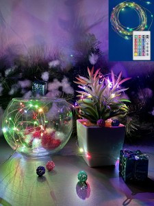 Гирлянда-нить (бат) Роса ULD-S0500-050/DTB/3AA/RC RGB 50LED разноцв. 5м (3xAA) прозр.пров IP20 Uniel