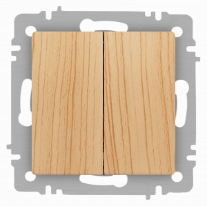 ЭРА Intro Accent мех. выкл. СУ 2 кл. 10А 250В, сосна 6-104-11