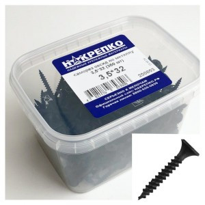 Саморез оксид по металлу потайной частый шаг 3,5*32 (350 шт EC) (цена за уп) НАКРЕПКО 200803