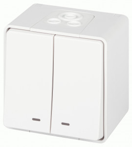 ЭРА Эксперт выкл. СУ 2 кл. (инд.) IP55, 10А,250В, белый 11-1505-01 63282