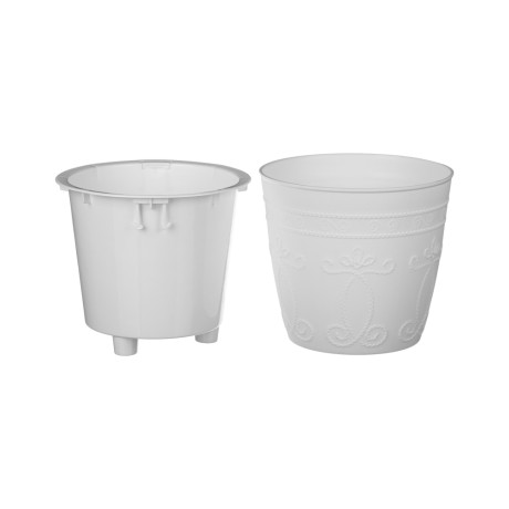 Кашпо Ажур 4л белый/белый