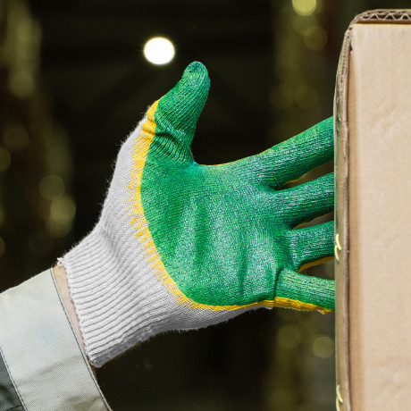 Перчатки хб с двойным латексным обливом