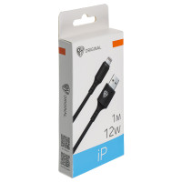 BY Кабель для зарядки Fusion USB(A)-iP, 12W, 1 м, 2.4A, TPE, чёрный