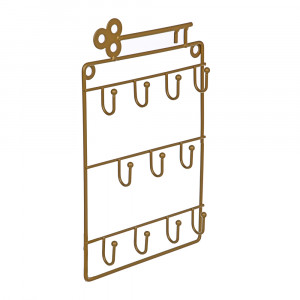 Ключница открытого типа на 11 крючков, 24х16 см, железо, цвет золотой