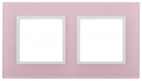 ЭРА 14 Elegance рамка СУ 2 мест.стекло, розовый+бел 14-5102-30 5367