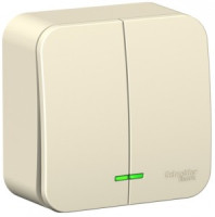 Systeme Electric BLANCA выкл. ОУ 2 кл. 10А молоч. (пл.осн., инд.) BLNVA105102 (5!)