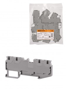 TDM Зажим клеммн. безвинтовой ЗКБ 4 вывода 2,5 мм2 24А серый (Ph-C PT 2,5-QUATTRO) SQ0822-0164