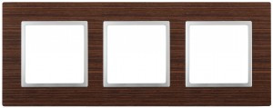 ЭРА 14 Elegance рамка СУ 3 мест.дерево, венге+алюм 14-5303-10 6159