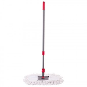 Швабра-рамка 40 см, телескоп. чер. нерж. сталь 125 см, резьба 2,2 см, хлопок, Лайма 603605