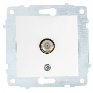 OVIVO мех. роз. СУ 1 мест. спутник (F-коннектор) белый (ко всем рамкам) 600-000301-231