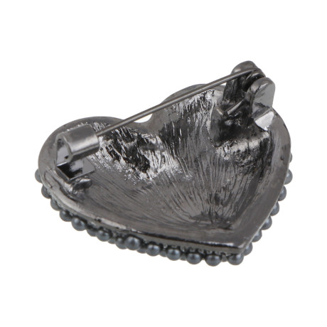 Брошь сердце, 2,7см, сплав, 2 цвета, БЖ25-20