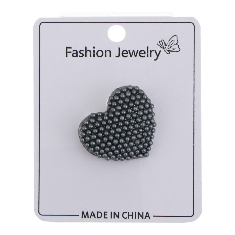 Брошь сердце, 2,7см, сплав, 2 цвета, БЖ25-20