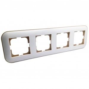 OVIVO Рамка СУ 4 мест. LOFT, белый/крафт, 404-010006-228