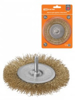 TDM Рубин щетка для дрели плоская, 100мм, латунированная витая проволока d=0,3мм SQ1096-0203