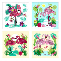 Доска разделочная Фламинго 18*18см стекло VL48-14 Мультидом