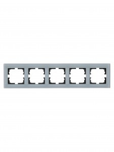 Lezard VESNA рамка акрил СУ 5 мест., гориз., матовая серо-голубая 742-M7080-150