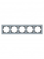 Lezard VESNA рамка акрил СУ 5 мест., гориз., матовая серо-голубая 742-M7080-150