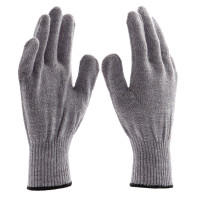 Перчатки трикотажные, акрил, серое мулине, оверлок Сибртех