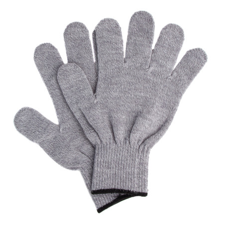 Перчатки трикотажные, акрил, серое мулине, оверлок Сибртех