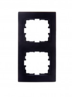 Lezard KARINA рамка 2 мест. (верт.) б/вст чёрн. бархат (ABS) 707-4200-152