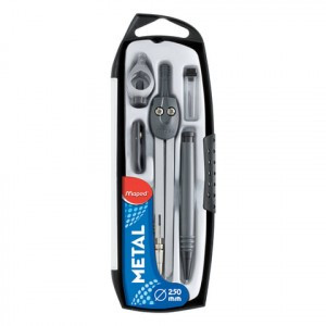 Готовальня MAPED "Start", 5 предметов, ударопрочный пенал с европодвесом, 197513 210387