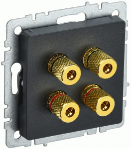 IEK BRITE мех. роз. СУ аудио х4 РА10-БрЧ черн. BR-S40-K02