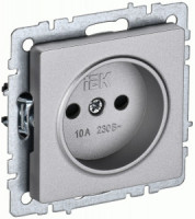 IEK BRITE мех. роз. СУ 1 мест. 10А алюминий (шторки) РСш10-2-БрА BR-R13-10-K47
