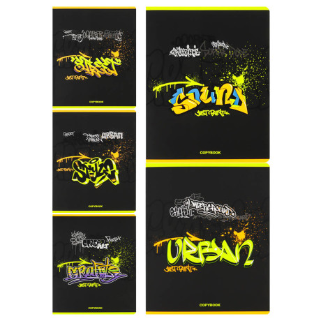 Тетрадь 48л. в клетку, офсет, обл.мел.картон, скрепка, софт тач, микс