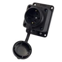 Lezard розетка прямая ОУ 1гн. с загл. каучук 2Р+РЕ 1х16А 220-240V IP44 106-0400-0103