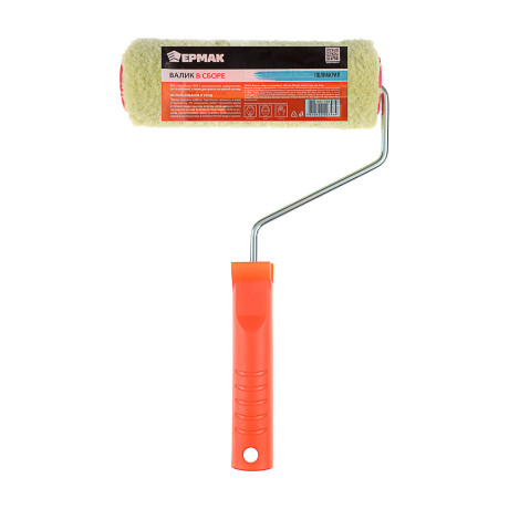 ЕРМАК Валик в сборе "полиакрил" 180мм, D40мм, ворс 12мм, ось 6мм